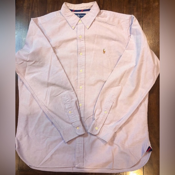 RALPH LAUREN Long Sleeve Purple Pique Button Down Dress Shirt Sz XL - Picture 4 of 9